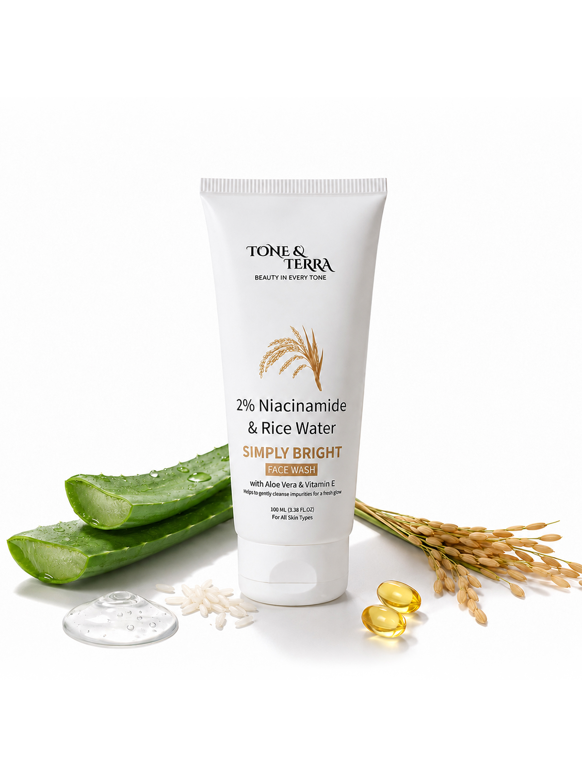 2% Niacinamide + Rice Water Brightening Face Wash — Daily Face Wash for Oily, Combination & Balanced Skin